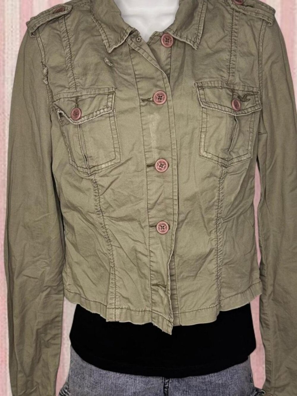 Hollister Co. Women's Khaki and Green Coat